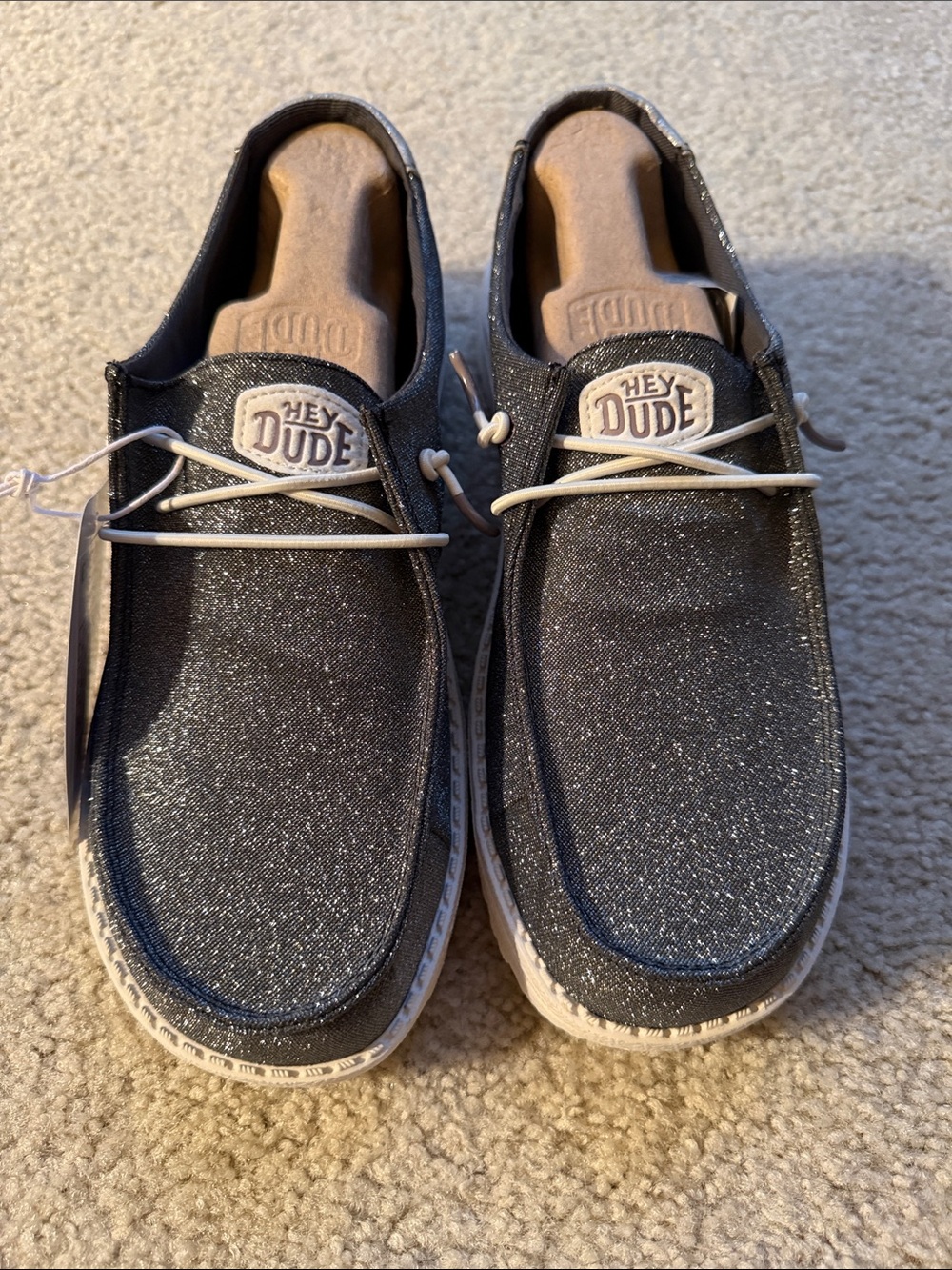 Hey Dude Wendy Metallic Sparkle-Charcoal - Picture 2 of 5